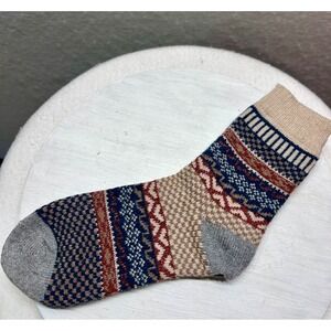 Fashion Boutique Womens Wool Blend Fair Isle Crew Socks Multi Color Knit NWT